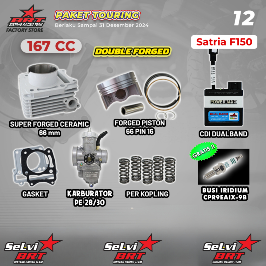 PAKET TOURING BOREUP BRT BLOK CERAMIC KERAMIK SET PISTON KARBURATOR KARBU SF PE 28 30 PER KOPLING CD