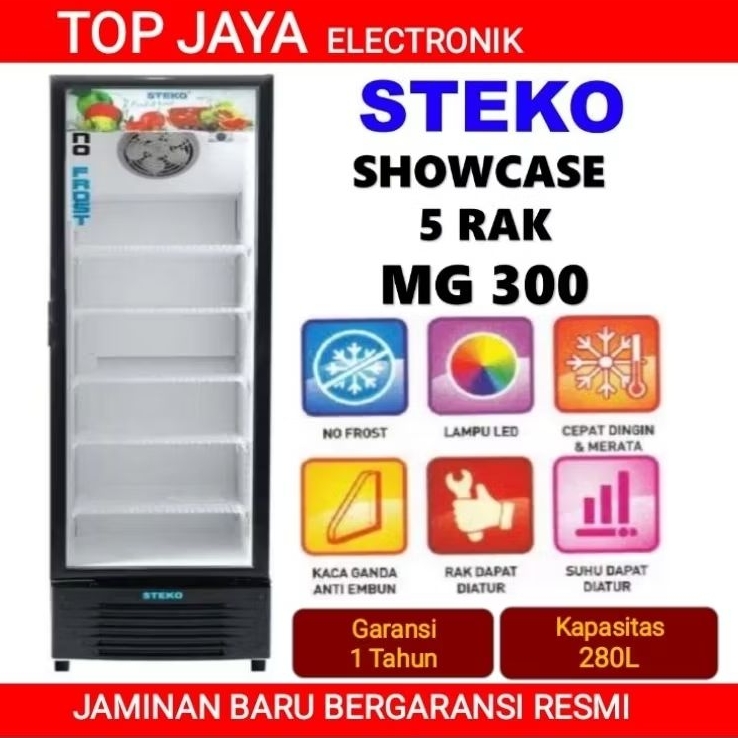 SHOWCASE STEKO 5 RAK/PENDINGIN MINUMAN 5 RAK STEKO MG 300 NEW SERIES