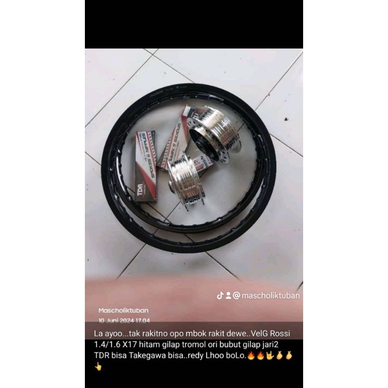 velg Rossi hitam gilap 140 160 Ring17