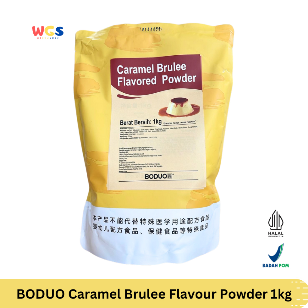 

BODUO Caramel Brulee Flavored Powder 1kg – Bubuk Rasa Crème Brûlée yang Lezat