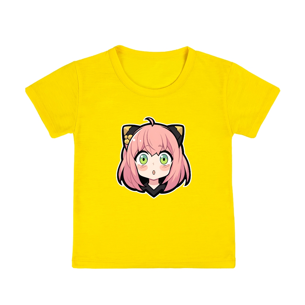 Baju kaos Anya anak perempuan 1-10 tahun | Atasan anak lengan pendek karakter kartun lucu