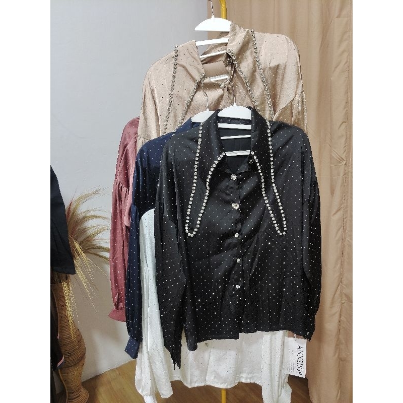 KEMEJA ATASAN SILKY PAYET WANITA PREMIUM IMPORT BKK
