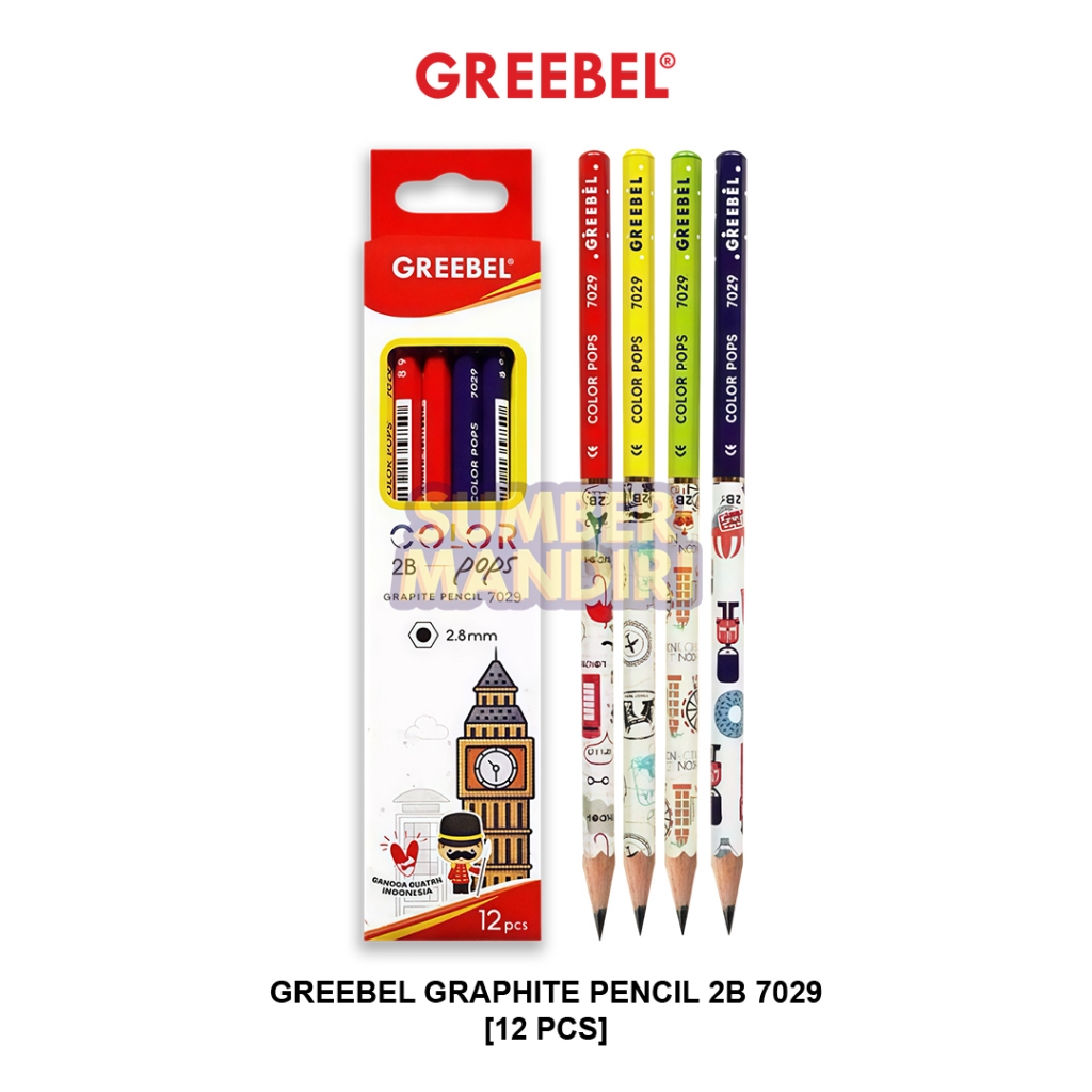 

Pencil Pensil GREEBEL 7029 2B Color Pop [12 PCS]