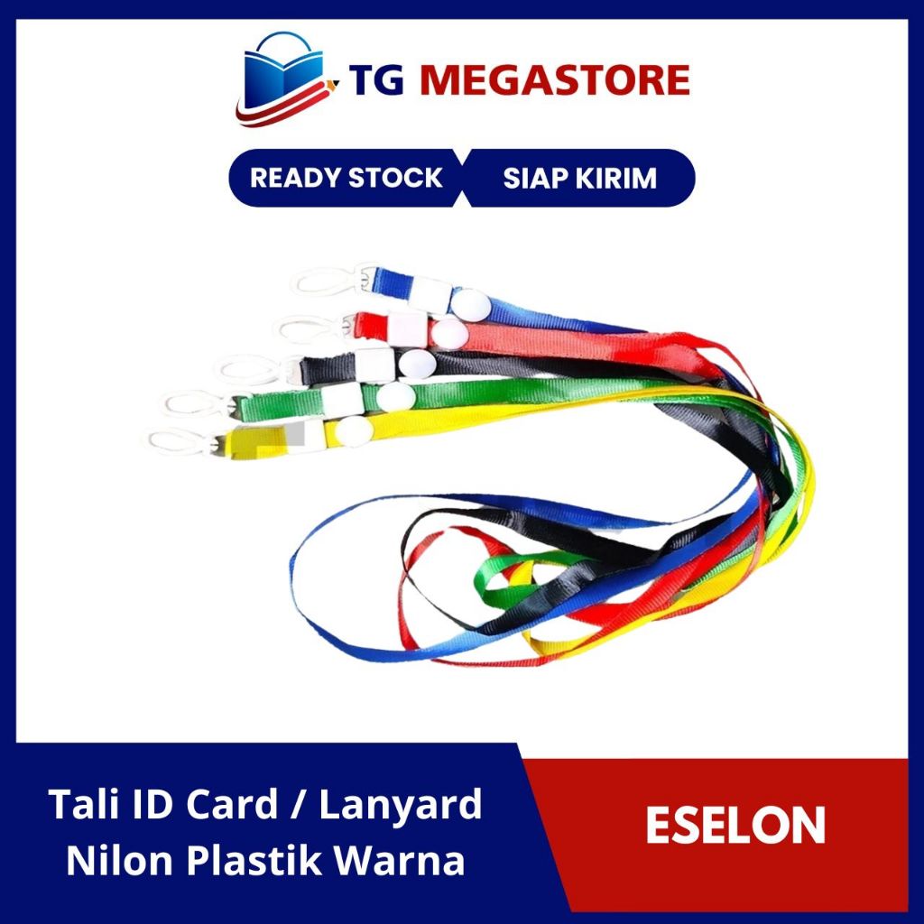 

Tali ID Card / Lanyard Eselon Nilon Plastik Warna