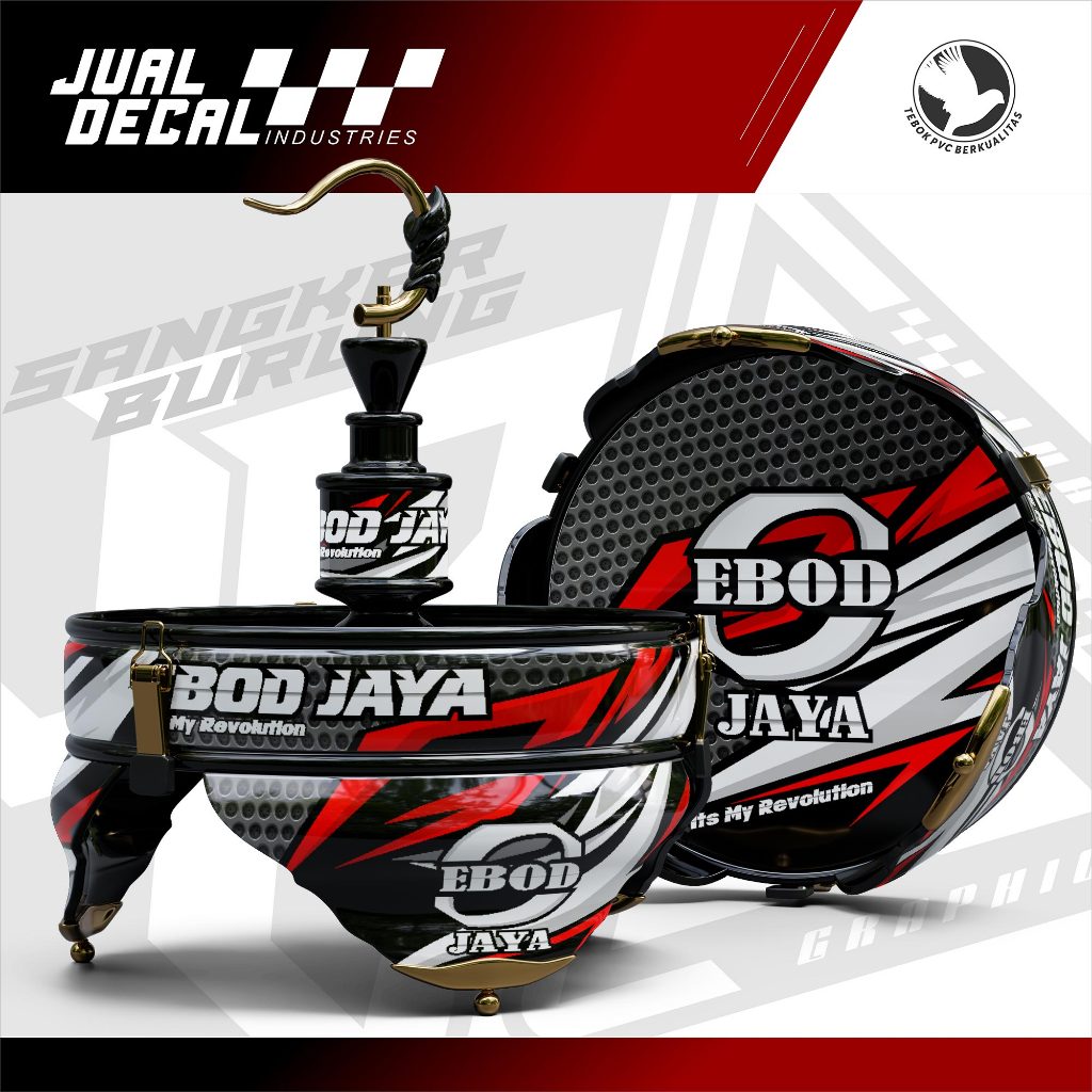 Stiker Sangkar Lovebird Batman Pleci Helopet  EBOD JAYA KEVLAR Decal Tebok Custom Variasi