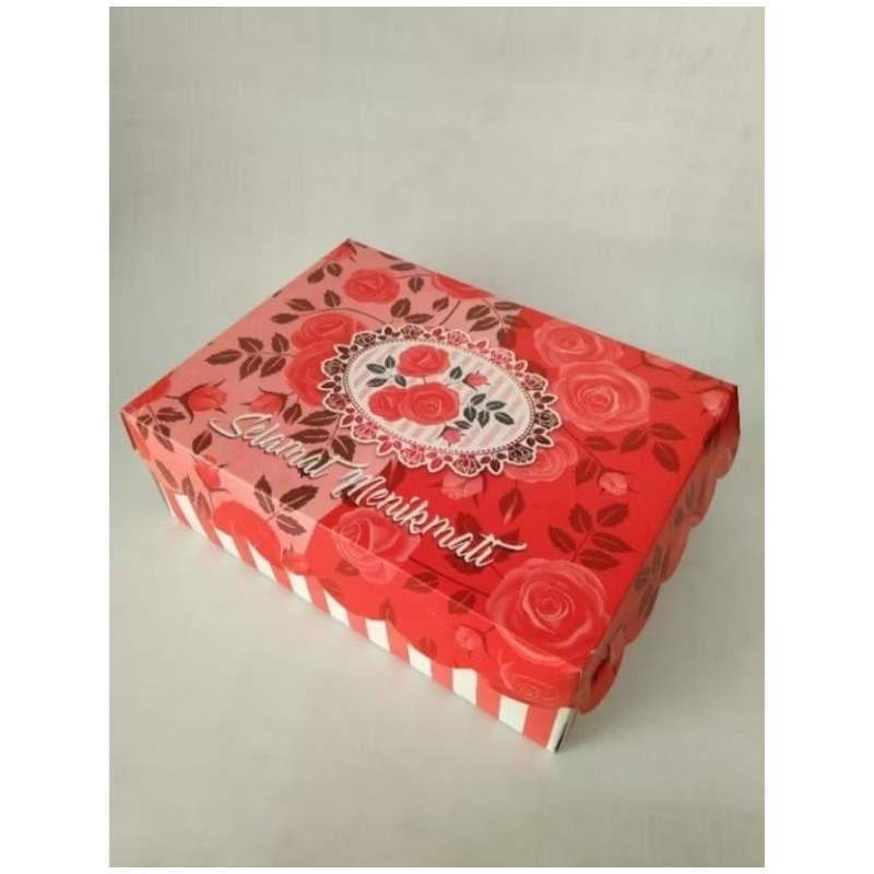 DOS NASI MOTIF RENDA / KOTAK NASI MOTIF / KOTAK KUE / ISI 10 PCS