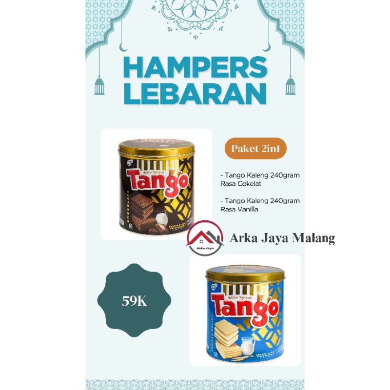 

Paket Hampers Wafer Tango Cokelat dan Tango Vanilla 2in1 isi 2 Kaleng