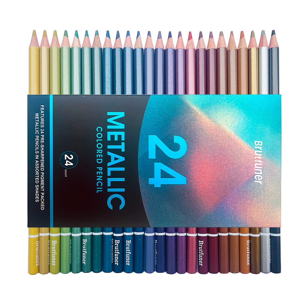 

Brutfuner Original Pensil Warna 24 Colors Metallic / 24 Warna Metallik