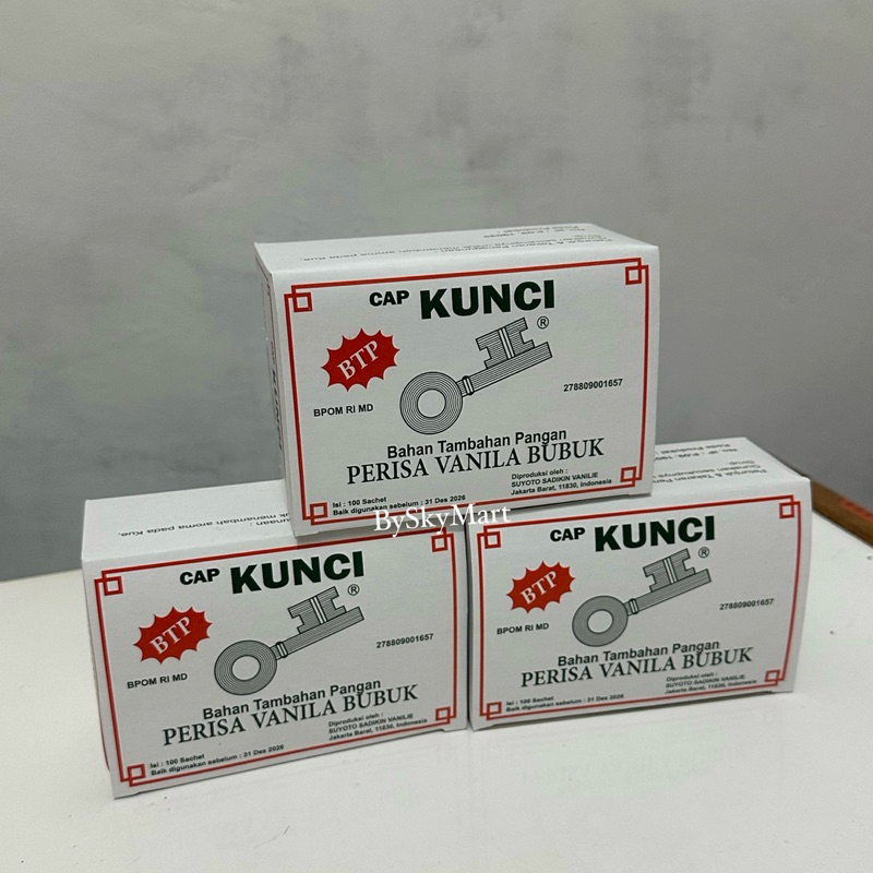 

Perisa Vanila Bubuk Cap Kunci 1 Kotak 100 Sachet