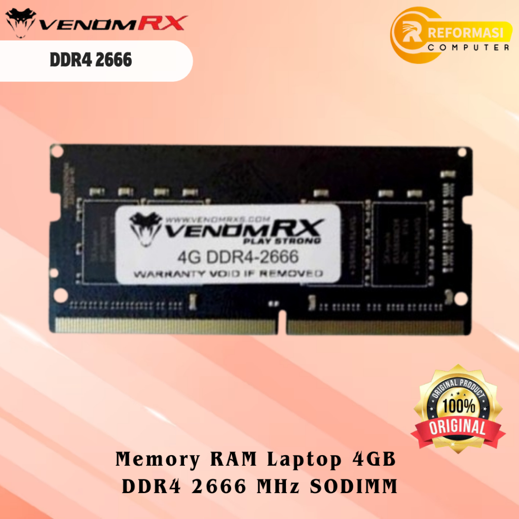 VENOMRX SODIMM VenomRX 4GB DDR4 2666 MHz Memory RAM Laptop