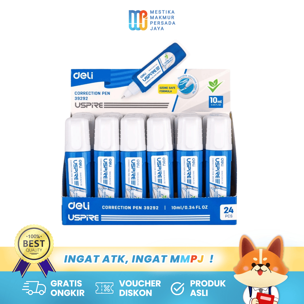 

Deli Tip Ex Correction Tape Steel Tip 10ml - 1Pcs E39292