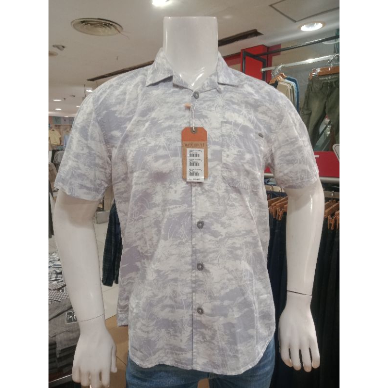 WATCHOUT Kemeja Casual Pendek Printing WS514170823