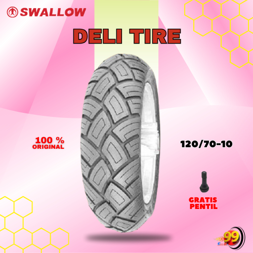 Ban Motor Vespa Matic - SWALLOW DELI TIRE 120/70 Ring 10 Tubeless