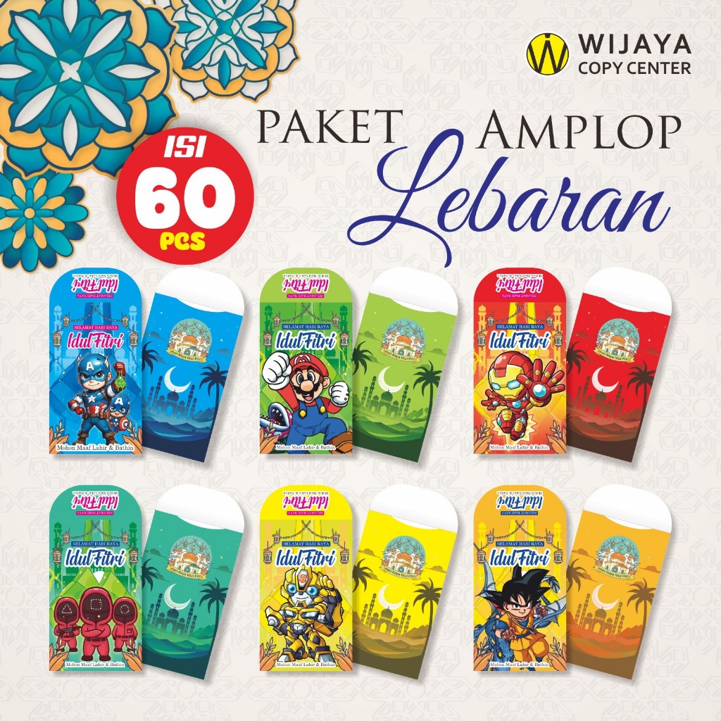 

AMPLOP LEBARAN KARAKTER ANAK LAKI - LAKI ISI 60 PCS