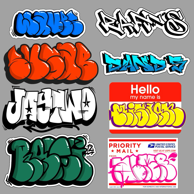 

custome stiker grafiti 30pcs ,sudah di cutting sesuai pola