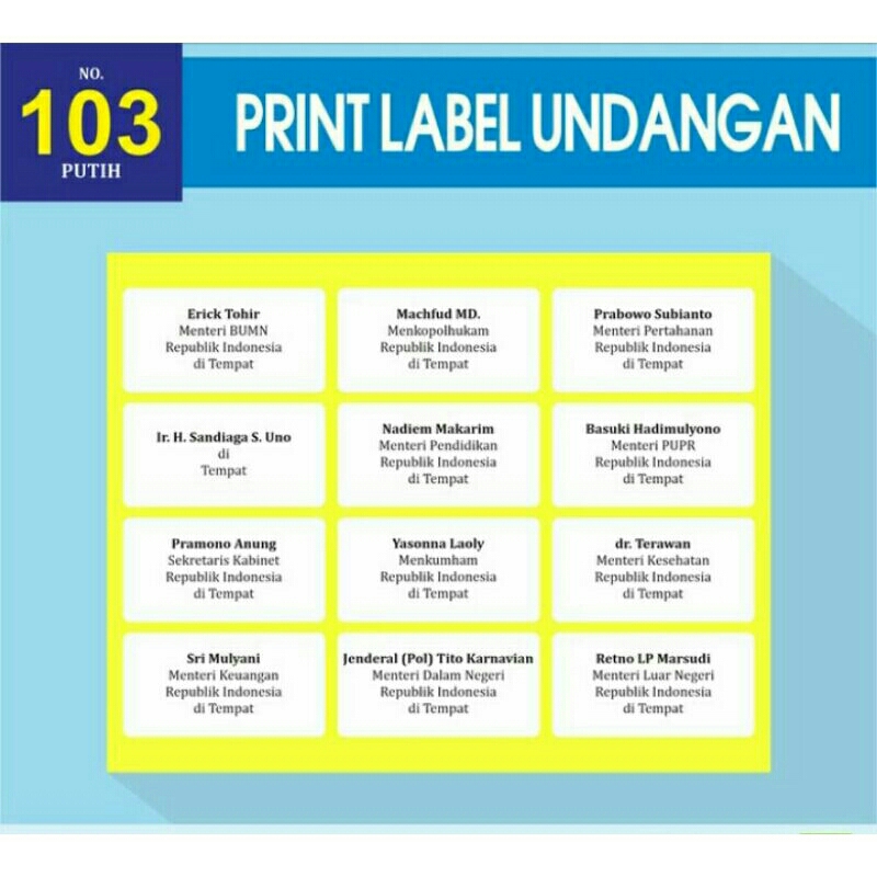 

Jasa print label undangan Tom jerry 103/Harga per tamu undangan