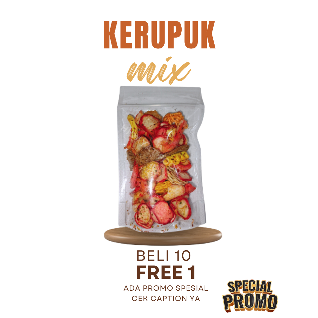 

Kerupuk seblak mix / campur rasa pedas daun jeruk