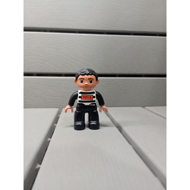 40rb Lego Duplo Police Patrol 10809 Cri minal Figure Robber Striped Shirt