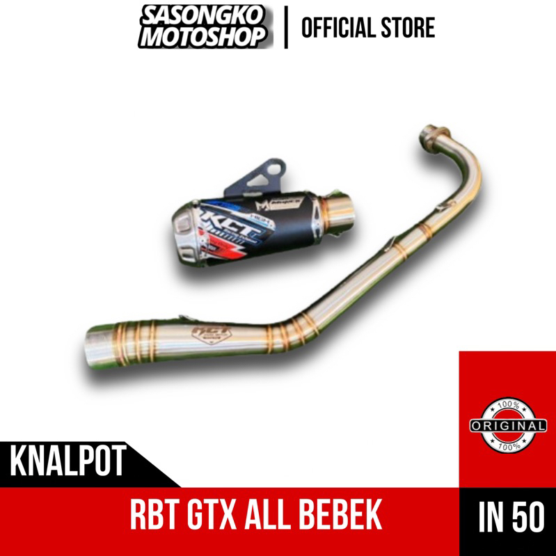 KNALPOT ORIGINAL KCT RACING GTX RBT BLACK PNP ALL BEBEK 110cc -130cc