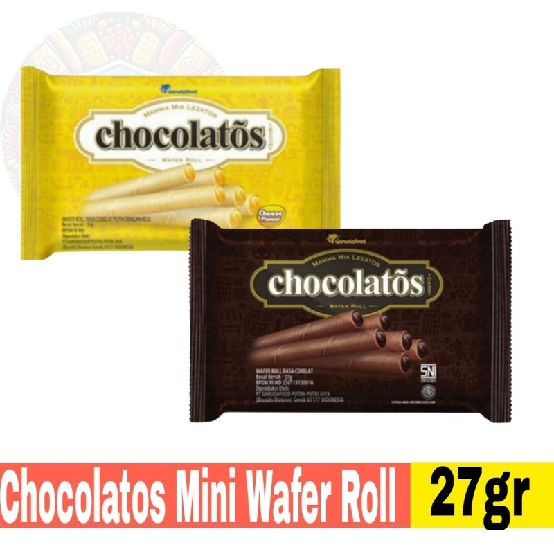 

Gery Chocolatos Mini Wafer Roll Rasa Coklat 27gr / Keju 24gr