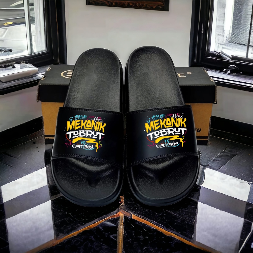 Sandal Distro Pria Kekinian - Sandal Selop Pria Terbaru 2025 - Sandal Pria Bahan Empuk