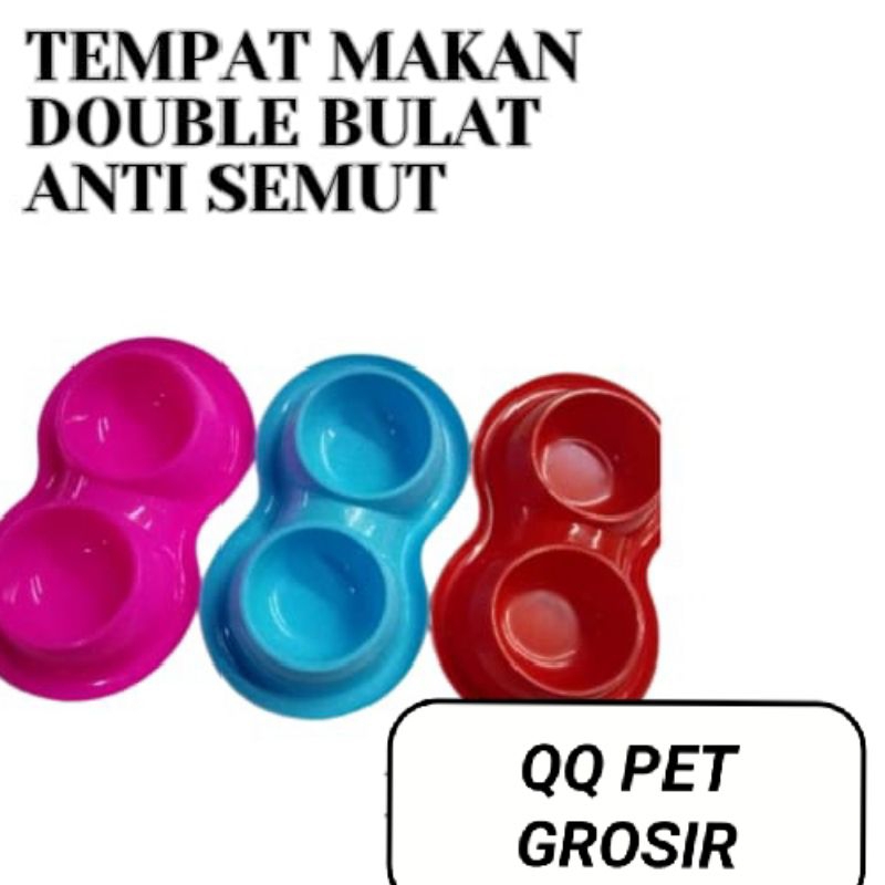 TEMPAT MAKAN KUCING DOUBLE BULAT ANTI SEMUT