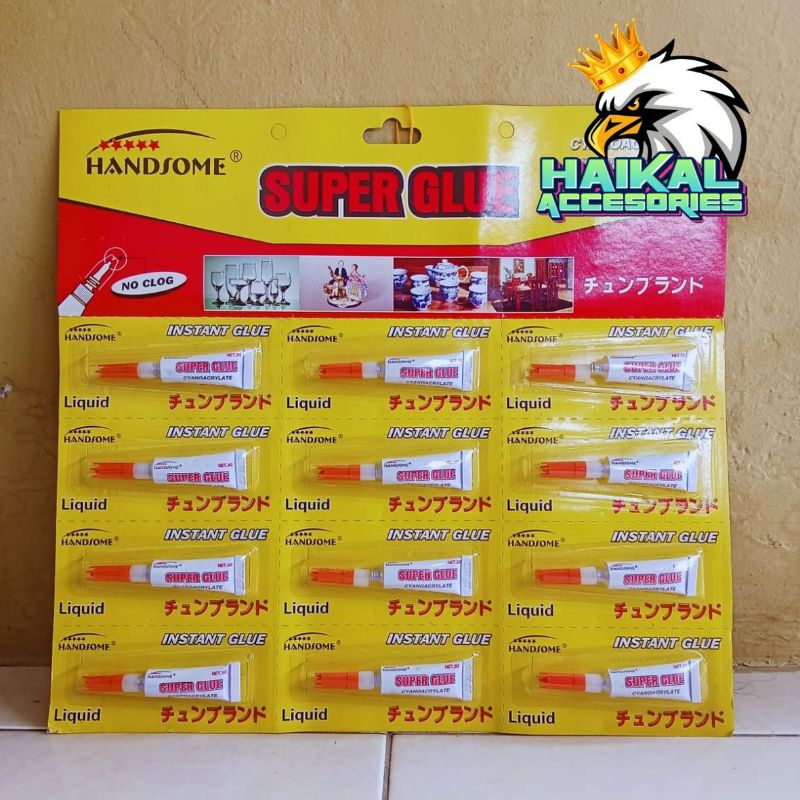 

Lem super glue handsome isi 12pcs paket hemat untuk usaha