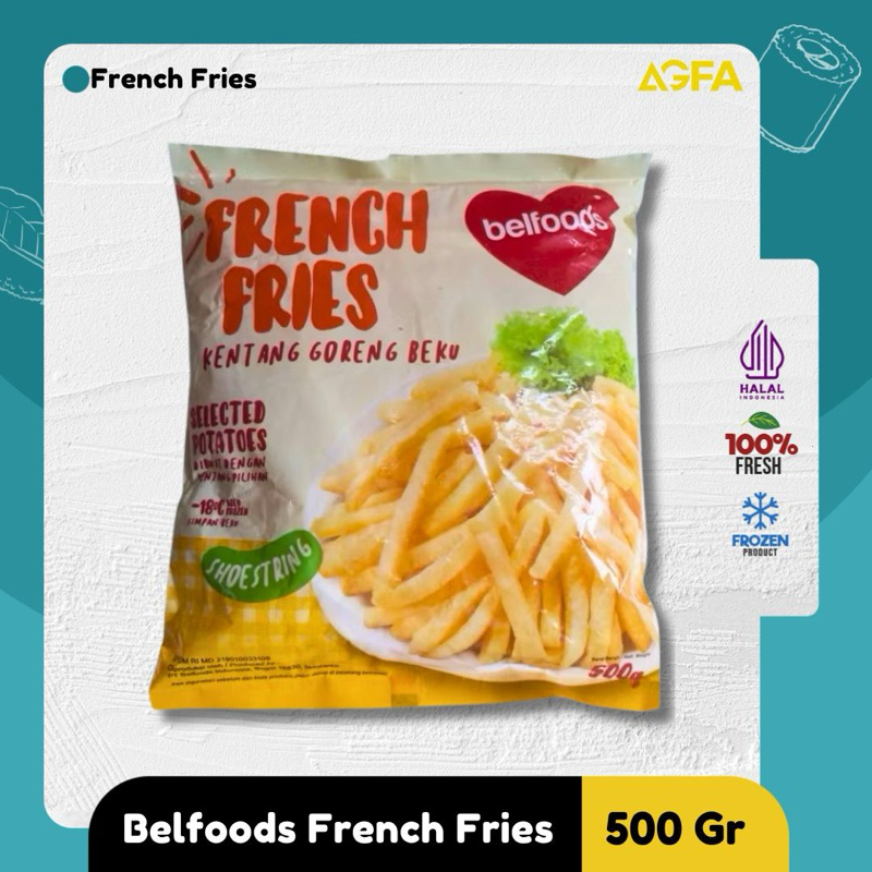 

Belfoods French Fries Kentang Goreng Beku 500gr / Kentang Goreng 500 gram / French Fries Belfoods / Shoestring French Fries