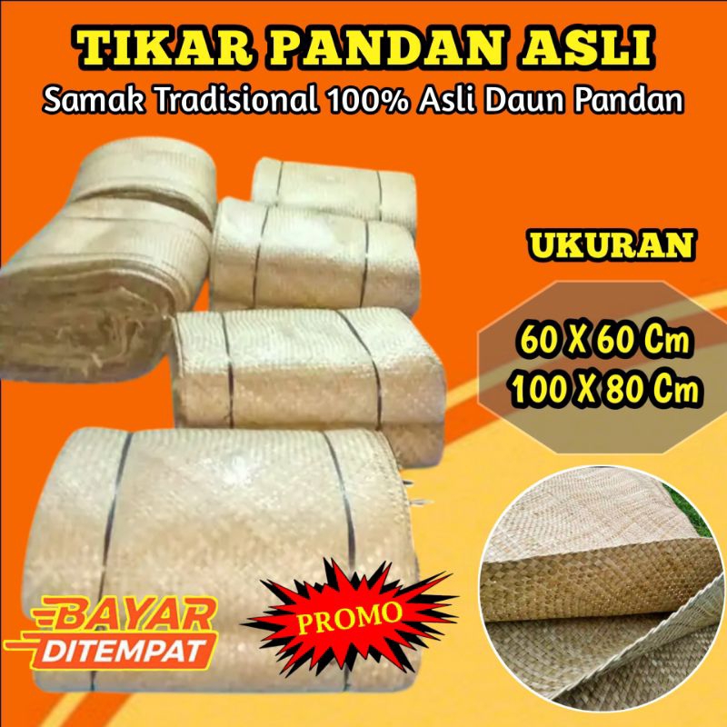 ( BAYAR DITEMPAT ) Tikar Pandan /Samak Anyam Daun Pandan Asli /Samak Jenazah /Klasa Mayit /Uk 60x60-