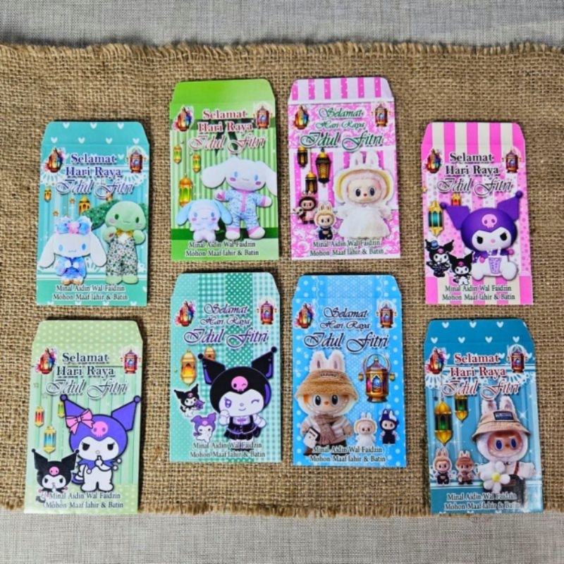

100 lembar Amplop lebaran Ampao lebaran motif kartun Q mix gambar size medium