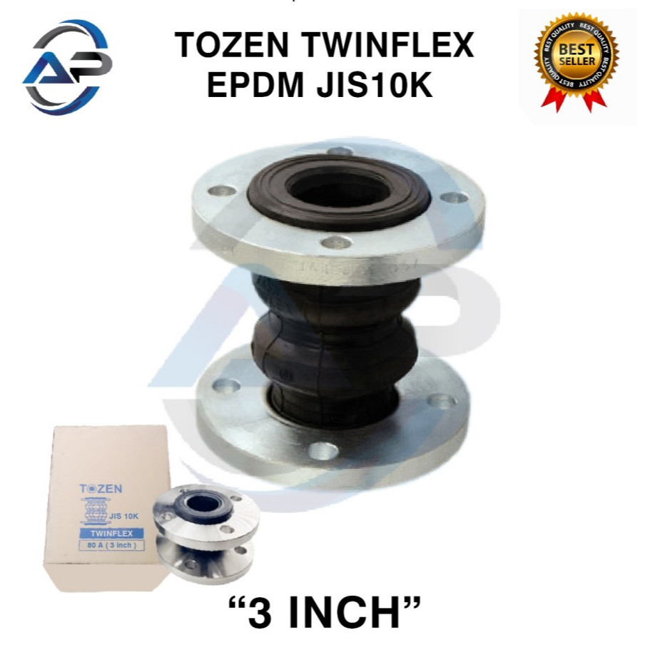 3 inch Flexibel rubber joint twinflex Tozen ; jis 10k flexible karet