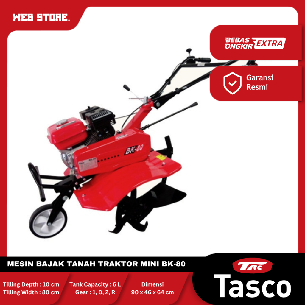 Mesin Bajak Tanah Traktor Tanah Kering Basah TASCO BK 80 ENGINE TILLER