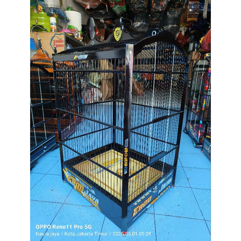 (GOJEK)KANDANG SANGKAR KOTAK EBOD JAYA DECAL AKRILIK TIMBUL RUJI FIBER