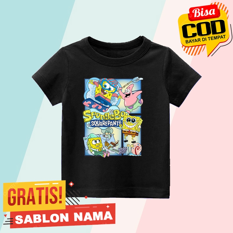 Kaos Anak Spongebob / Baju Anak Laki Laki & Perempuan Spongebob