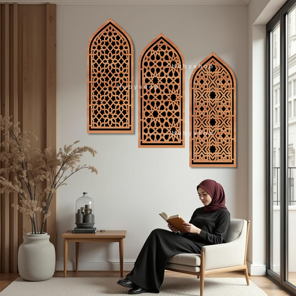 walldecor kayu mihrab musholla rumah - walldecor mihrab ruang sholat - pajangan kayu mihrab