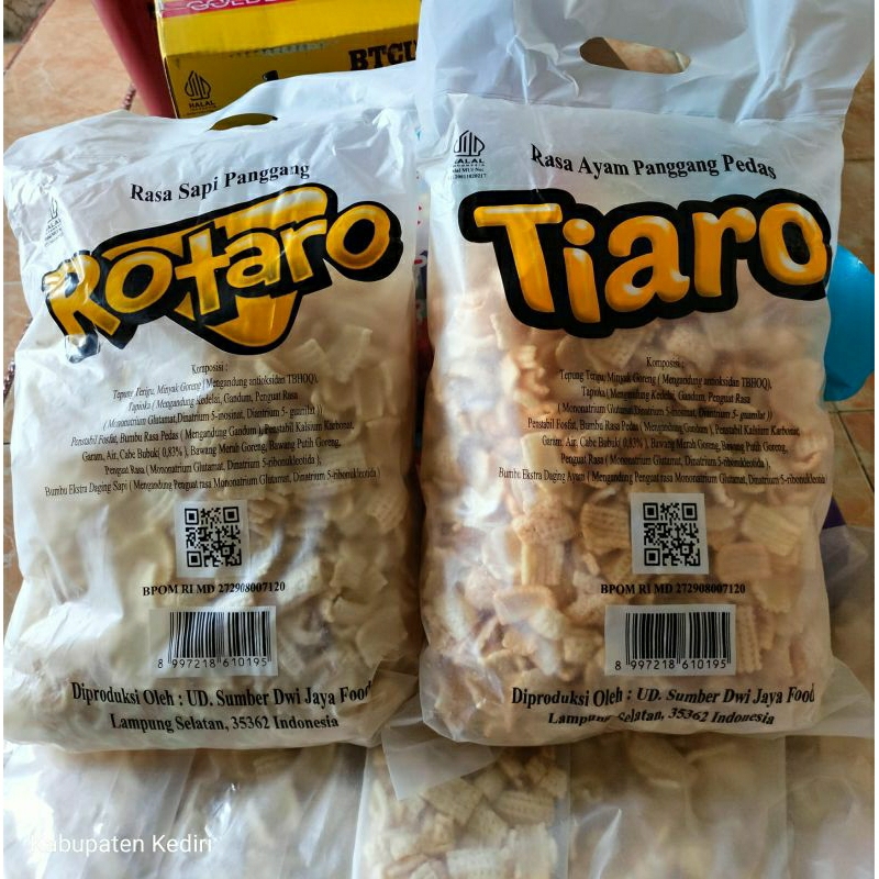 

Snack Tiaro Ayam Panggang Pedas & Rotaro Sapi Panggang Snack Curah Murah