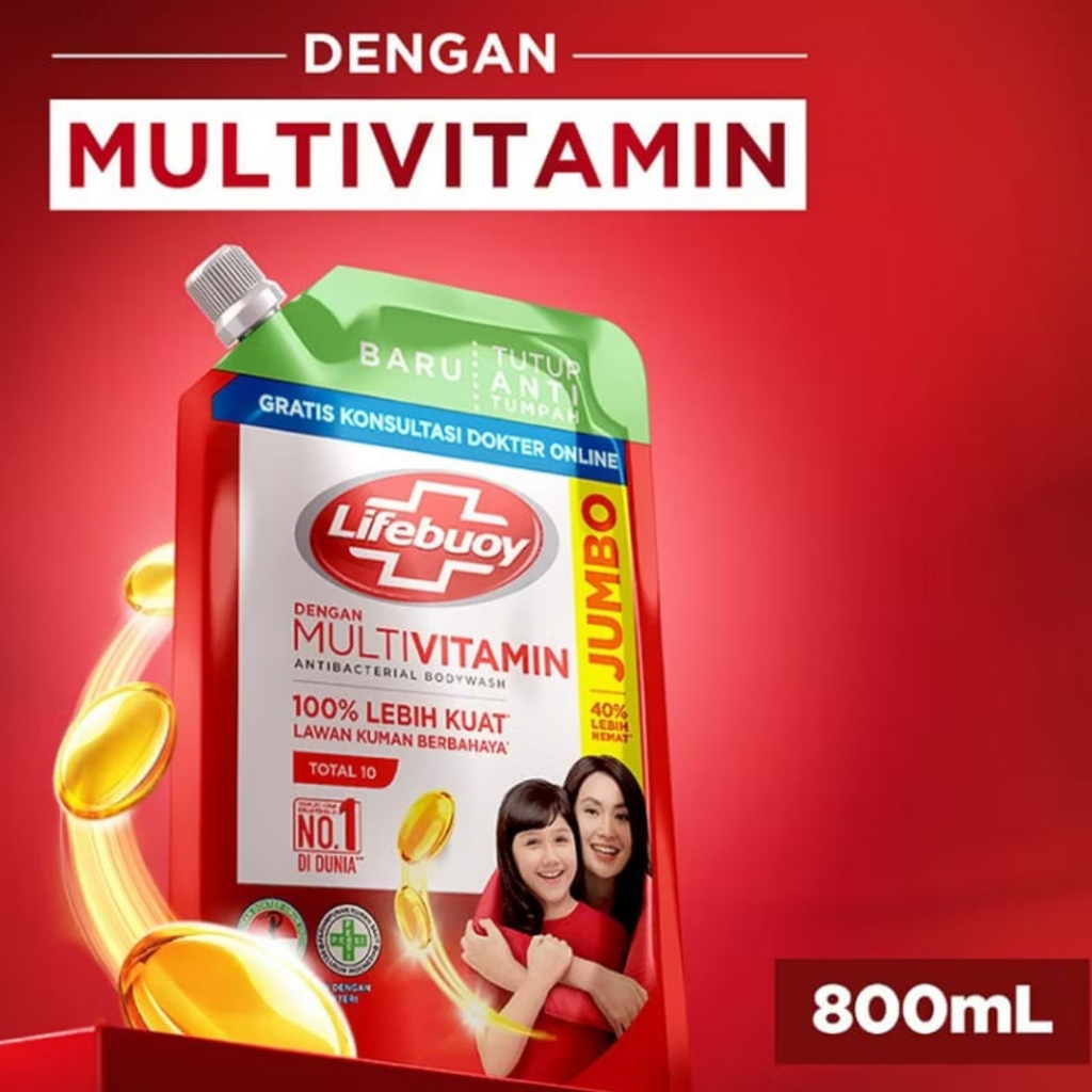 RK90 Lifebuoy Body Wash Sabun Cair Refill 800 ML