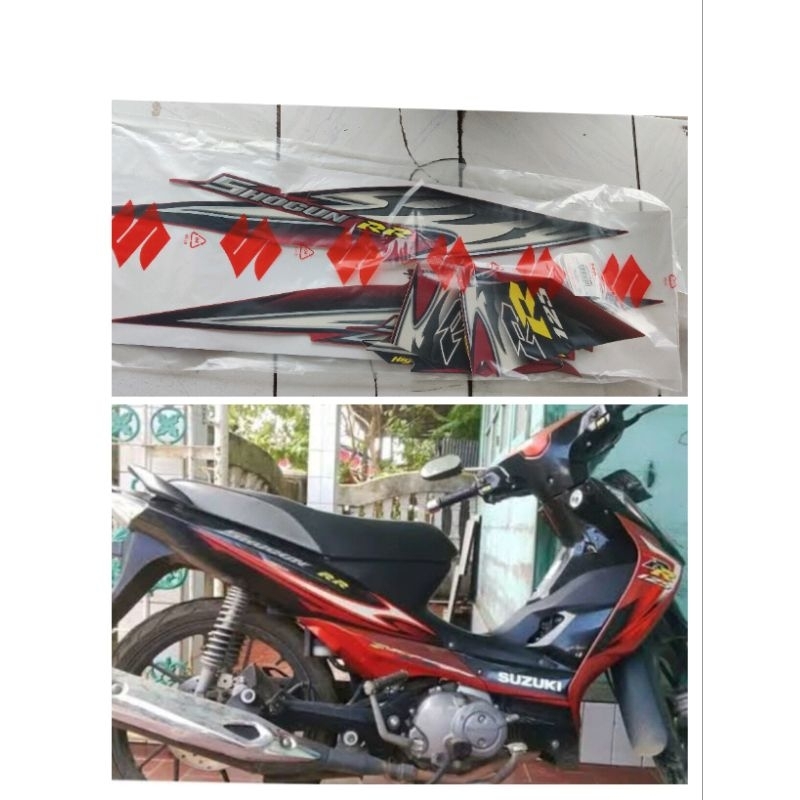 striping stiker sticker set suzuki shogun FL RR 2009  hitam merah ori sgp