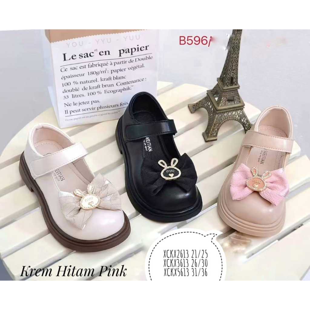 TERMURAH Sepatu Pantofel Sekolah / Sepatu Full Hitam Anak-Anak / Pantofel Anak Perempuan