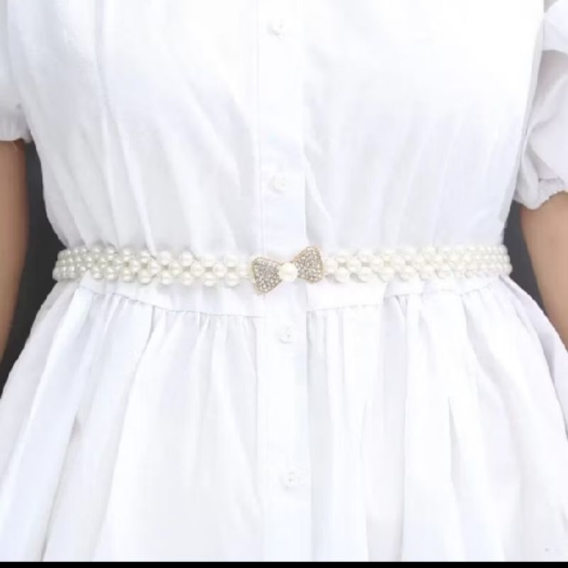 Belt Mutiara Ikat Pinggang Mutiara Elastis Mewah