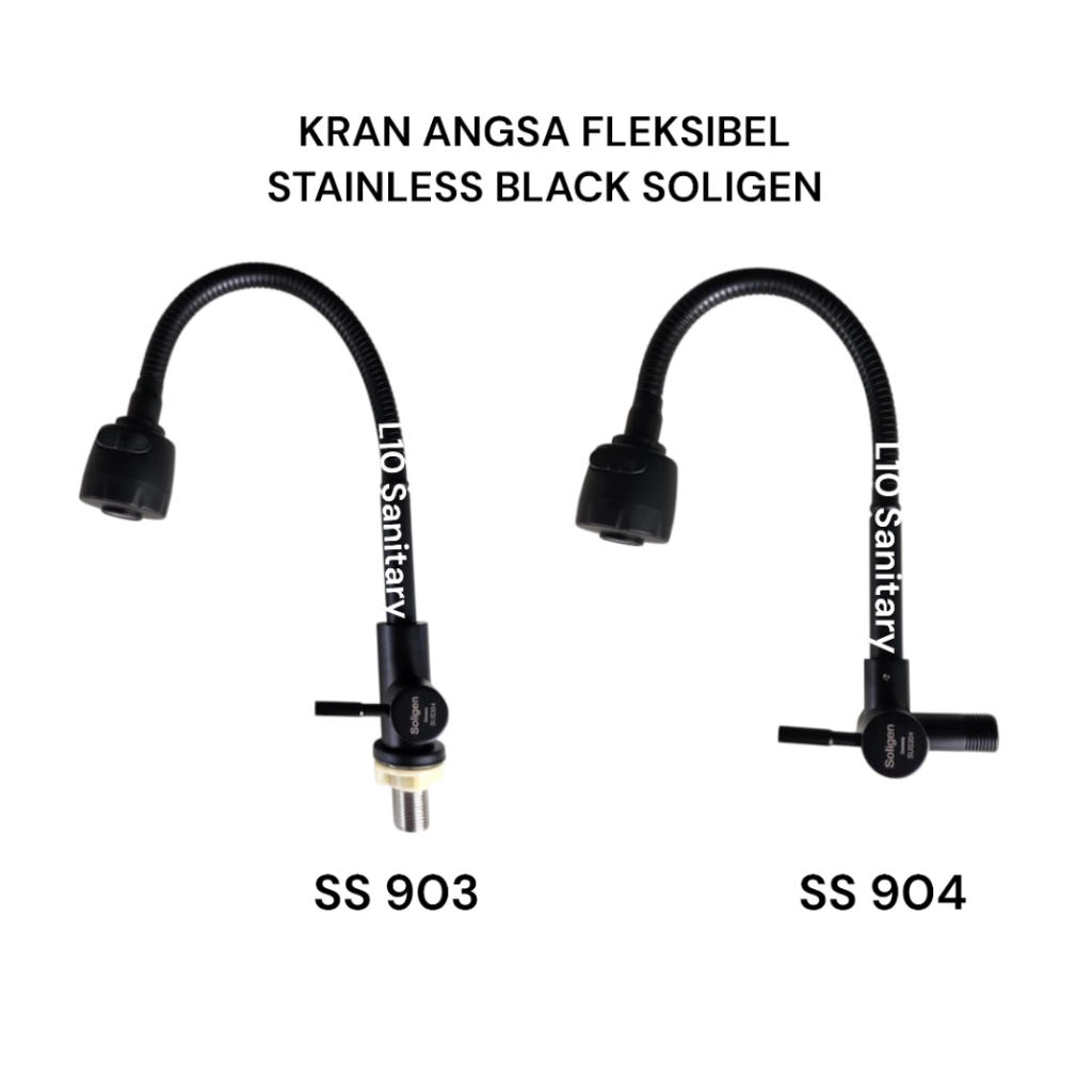 Kran Angsa FLEKSIBEL Cuci Piring Soligen Stainless SUS 304 BLACK 903 904 HITAM