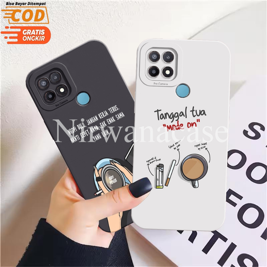 Kessing Hp Oppo A15 - Case Oppo A15S - Case Oppo A35 Motif Kopi Sillikon Pro Camera Lentur - Fashion