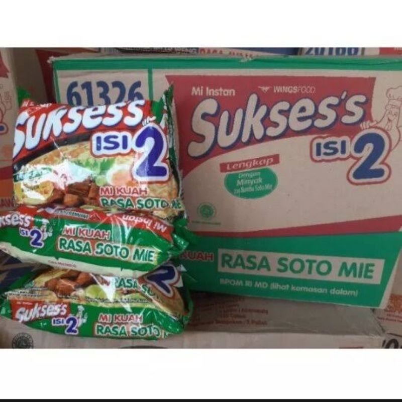 

Mie Suksess isi 2 Rasa Soto Mie isi 24 Bungkus / Dus