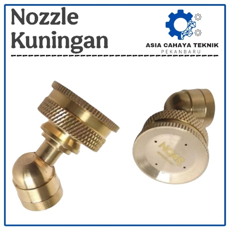 Nozzle Kuningan Brass 4 Lubang Bengkok Sprayer Cuci AC Motor Nozel