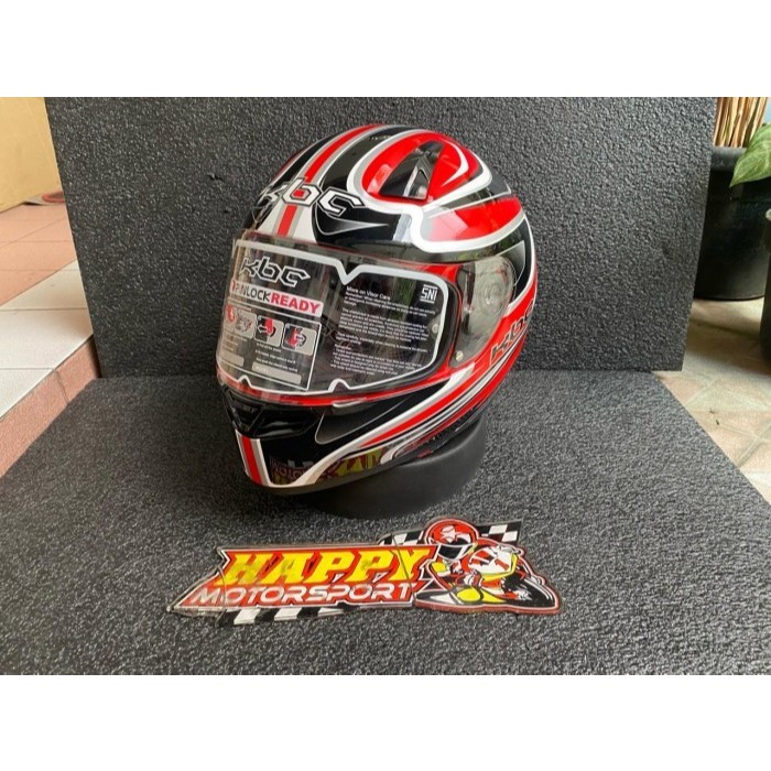 Helm Full Face KBC V Euro black grey red