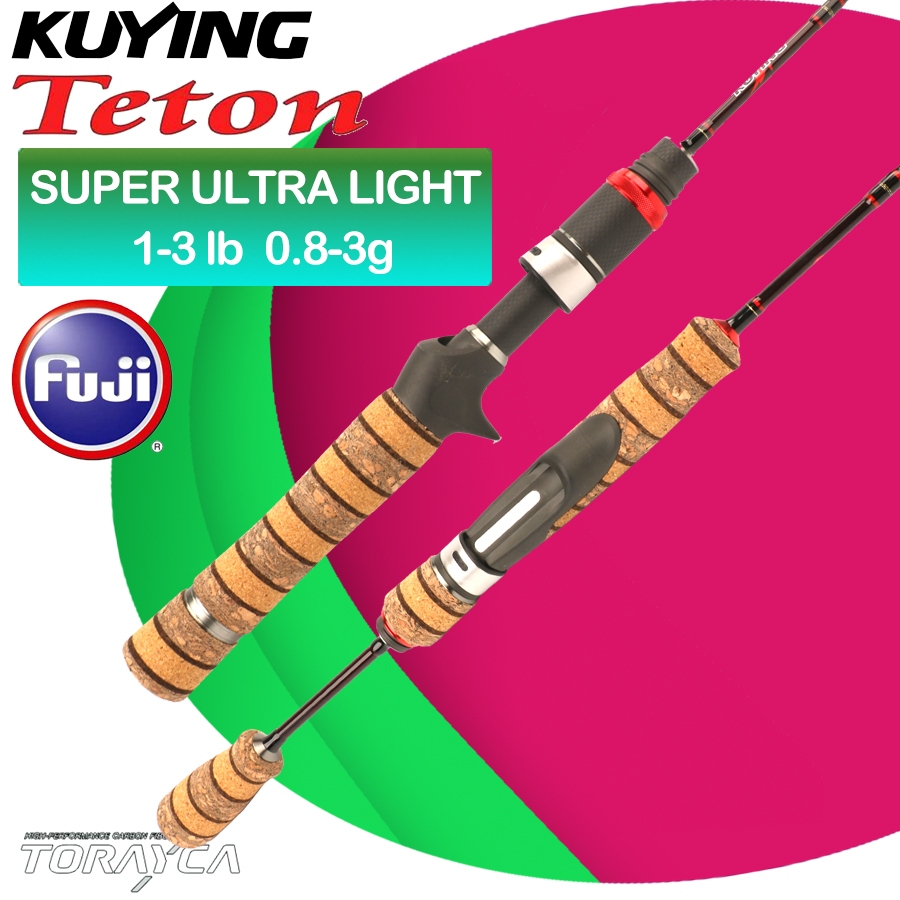 KUYING TETON Joran SUL Super Ultra Light Rod Stream 1-3lb 0.8-3g Pancing Spinning Baitcasting Bc