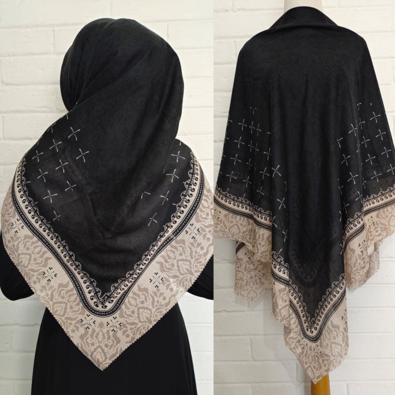 JILBAB SEGIEMPAT MOTIF SYARI