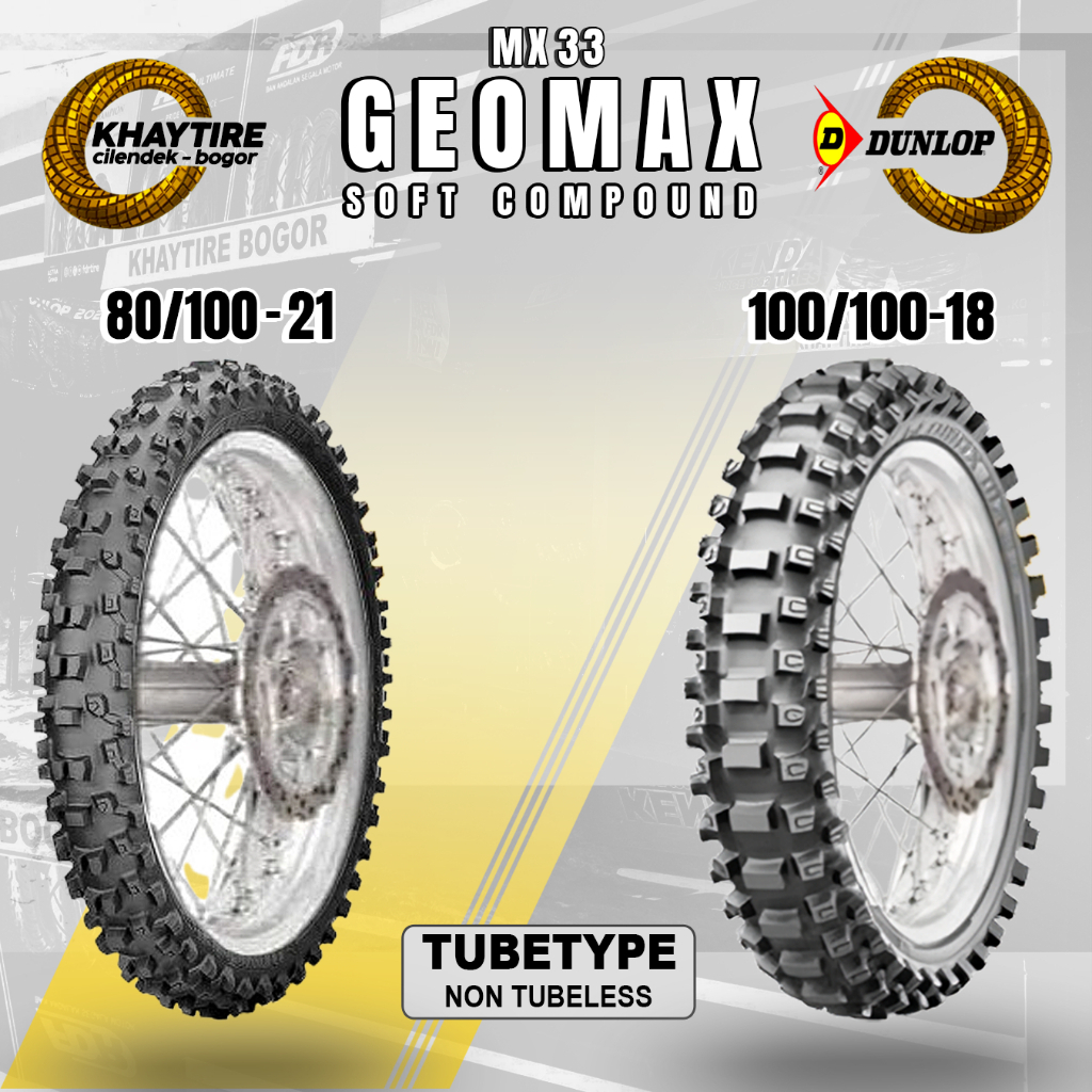 Sepasang Ban Motor Trail DUNLOP DGX 01 80/100 Ring 21 & 100/100 Ring 18 Non Tubeless