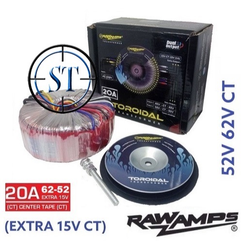 Trafo TOROID 20A CT 52V & 62V VULCANS Extra Ct 15V 20 A CT 62Volt / 52Volt - TRAVO DONUT VULCAN 20 A