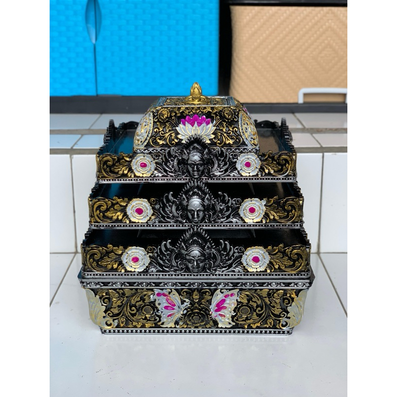 Bokor melamin kotak susun 3 size 28cm